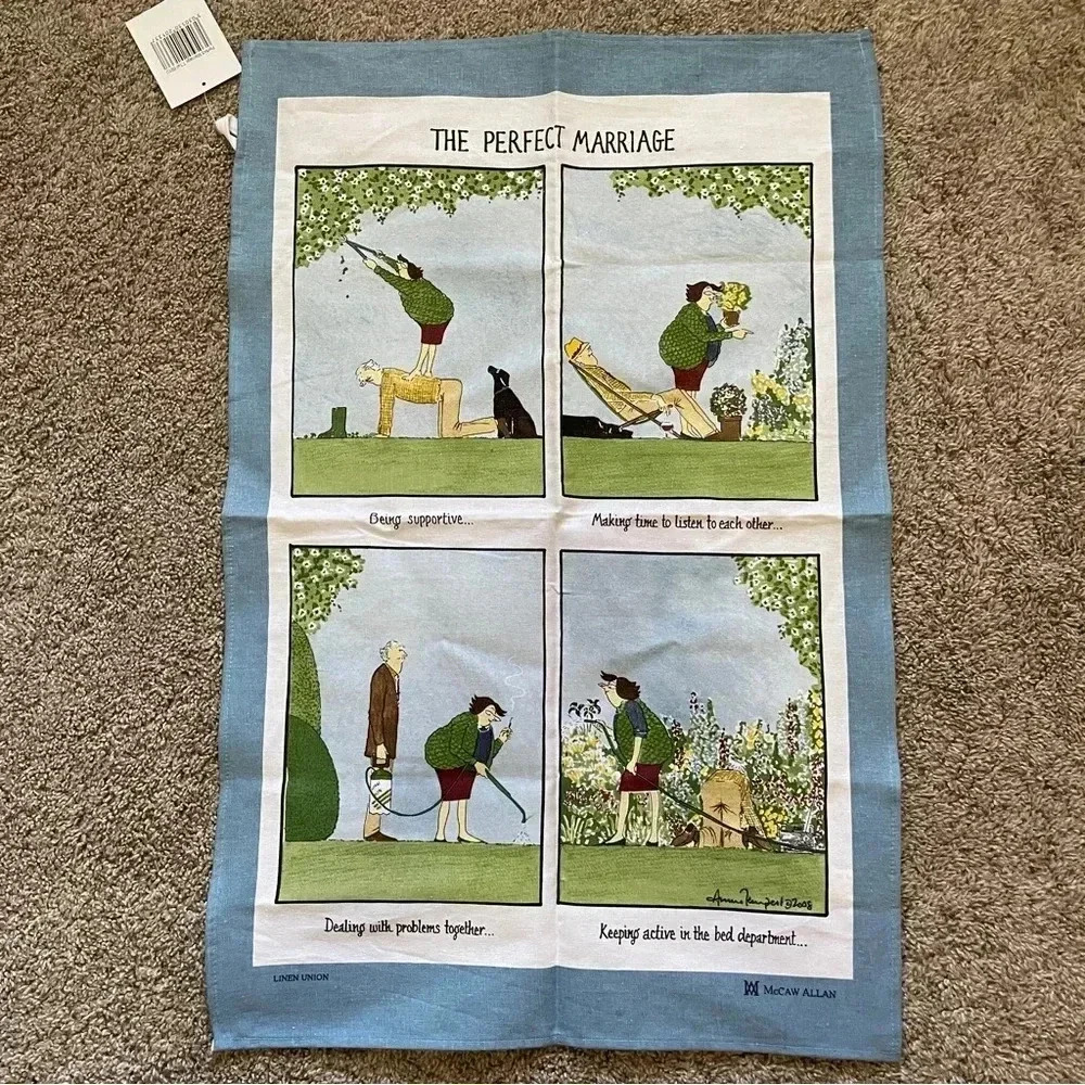 McCaw‎ Allan “The Perfect Marriage” Tea Towel Funny Novelty Gag Gift 28”x18.5”